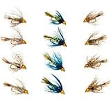 Outdoor Planet 12 Guide's Choice Hare's Ear/Beadhead Soft Hackle Hare's Ear Nymph Flies Wet Flies for Trout Fly Fishing Flies Lure Assortment