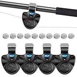 4 PCS Fishing Bite Alarm with 10 Spare Batteries, Electronic Fishing Alarms Bite Alarms for Fishing Poles with Sound Alarm Alert Bell Led Light, Fish Bite Alarm Indicator for Daytime Night Fishing