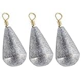 Dr.Fish 30 Pack Bass Casting Sinker Bell Fishing Lead Weights Drop Shot Weights Freshwater Tear Drop Sinkers 1/4oz