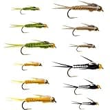 12 Bead Head Woven Stonefly Nymph, Trout and Bass Wet Flies for Fly Fishing Flies