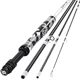 Sougayilang Fly Fishing Rod, Lightweight Ultra-Portable 4 Pieces 5/6wt Graphite 9' Fly Rod for Complete Starter with SuperPolymer Handle-Black
