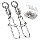AMYSPORTS Duo Lock Snap Swivels - Stainless Barrel & Ball Bearing Swivels for Saltwater & Freshwater Fishing - 25pcs, 55lbs