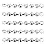 Dr.Fish 20 Pack Fishing Bead Chain Swivels Stainless Steel High Speed Trolling Swivels Fishing Tackle Rig Fishing Gear Freshwater Saltwater Salmon Walleye 6 Beads