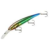 BANDIT LURES Walleye Deep Minnow Jerkbait Fishing Lure, Fishing Accessories, Dives ro 27-feet Deep, 4 3/4", 5/8 oz, Green Clown, (BDTWBD269)