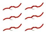 Wild Water Fly Fishing San Juan Worm, Wet Nymph Fly Fishing Flies Size 14, Qty. 6