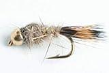 Blue Wing Olive Bead Head Hare's Ear Nymph Fly - 6 Pack (#14)