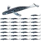 MAOTALIFE 3" TPE Soft Plastic Paddle Tail Swimbaits | Fishing Lures for Bass, Trout, Crappie, and Walleye | Perfect for Texas Rig, Drop Shot, Shaky Head, and Split Shot Techniques (30pcs DarkBlue)