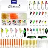 Dovesun Fishing Kit Ice Fishing Jigs Ice Fishing Lures Walleye Fishing Lures Crappie Jigs 58pcs