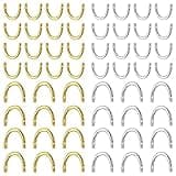 400Pcs 2size Fishing Spinner Clevis U-Shaped Clip Easy Spin Spinner Blade Clevis Artificial Bait for Lure Making Accessory Inline Spinner Making Freshwater Saltwater (Gold,Silver)