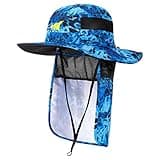 KastKing UPF 50 Boonie Hat Fishing Hat with Removable Neck Flap Sun Hats,Shoreline