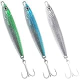 Dr.Fish Fishing Jigs Saltwater Jigging Spoon Lure Casting Spoon Surf Fishing Mackerel Striper Lures Bluefish Vertical Jig Saltwater Bass Lures Diamond Jig Mixed 1oz