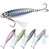 TRUSCEND Fishing Jigs Lures with Hand-Polished Colorfully Reflective Lead Fishing Spoons Glow Hard Swimbaits for Walleye Bass Trout Pike Tuna Salmon Freshwater & Saltwater Fishing Gear Gifts for Men
