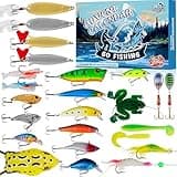 Fishing Advent Calendar 2024 for Man Adult Teen - 24 Days Christmas Countdown Fishing Lure Tackle Set - Xmas Surprise Fish Gift for Father Boyfriend