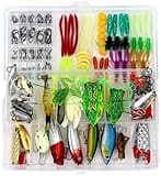 Freshwater Fishing Lures Kit for Bass, Trout, Including Crankbaits, Soft Plastic Worms, Topwater Frog Lures, Saltwater Fishing Tackle Gear Equipment with Free Tackle Box (234pcs)