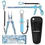 HAUSHOF 3PC Camo Fishing Tool Kit, Fishing Pliers with Sheath, Fish Lip Gripper, Aluminum Fish Hook Remover, Saltwater Resistant Fishing Gear for Fly Fishing, Gifts for Men Women