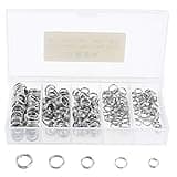 OriGlam 250pcs Multiple Sizes Round Stainless Steel Fishing Split Rings, Metal Solid Circle Lure Connectors