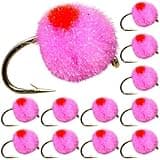 Egg Fly Fishing Flies for Fly Fishing (Pink, 12)