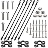 TOPZEA 6 Set Rod Straps Holder for Boat Deck, 18 Inch Fishing Rod Tie Down Straps Deck Mount Connectors, Kayak Deck Rigging Kit Kayak Paddle Hold Down Straps for Fishing Canoe Boats Deck Accessories