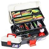 TCMBY 3 Layers Tackle Box with Tackle Included, 321Pcs Fishing Lures Kit Contains Pliers, Crankbait, Hooks, Weights & Accessories, Fishing Gear Bait Lure Gifts for Men Bass Freshwater (White Black)