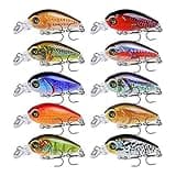 Sunlure Crankbaits Fishing Lures Kits Swimbaits Wobbler Hard Baits Mini Lure for Bass Trout Pike Freshwater Saltwater 10pc/Pack