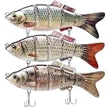 TRUSCEND Fishing Lures for Bass Trout Segmented Multi Jointed Swimbaits Slow Sinking Swimming Lures for Freshwater Saltwater Fishing Lures Kit