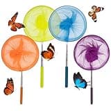 RAINFLOW 4 Pack Kids Telescopic Butterfly Fishing Nets - Butterfly Catcher Catching Insect Net Colorful Outdoor Tools for Catching Bugs Fish Insect Ladybird Extendable 24 inches and Anti Slip Grip