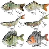 Fishing Lures for Freshwater and Saltwater, CHSMONB 6 Pcs Slow Sinking Most Lifelike Jointed Swimbait for Bass Trout Crappie Walleye Pike, Amazing Fishing Gifts for Men and Family Fishing