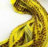 WellieSTR 1 Meter (Barred Yellow) Half Skin Fly Tying Rabbit Zonker Strips 5mm Width pre-Cut Rabbit Fur Strips for Zonker Style Fly Fishing Streamers