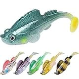 TRUSCEND Fishing Lures for Bass Trout Jighead Lures Paddle Tail Swimbaits Soft Fishing Baits Freshwater Saltwater Jigging Bass Gear Fishing Gifts for Men