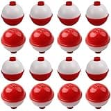 VATEICO Fishing Folats Bulk Hard ABS Bobbers Snap-on Floats Push Button Round Buoy Float Bobbers for Crappie Panfish Walleyes Red and White 0.75"/1"/1.25"/1.5"/2" (0.75inch - 10pcs)