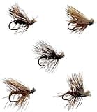 Feeder Creek 30pc Elk Hair Caddis Fly Fishing Flies, Premium Fly Fishing Dry Flies with Fly Box in 5 Colors and 3 Sizes Trout Flies | Trout Fly Assortment