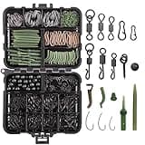 Carp Fishing Tackle Box Kit,320pcs Carp Fishing Kit Including Carp Fishing Swivels Hooks Anti-Tangle Sleeves Beads Hook Stops Boilie Bait Screw Leader Rigging Carp Fishing Terminal Tackle Box