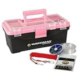 55-Piece Fishing Tackle Set - Tackle Box Includes Sinkers, Hooks, Lures, Bobbers, Swivels, Fishing Line, and More - Fishing Gear by Wakeman (Pink)