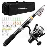 Telescopic Fishing Rod Reel Full Kit Fishing Line Lures for Beginner All-in-One 1.7M/5.58FT Light-Weight Fishing Rod+Spinning Reel+Line+Lures Set+Carry Bag for Kids Youth Outdoor Travel Bass Trout