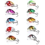 Mini Ice Fishing Lures Micro Crankbait with Treble Hook Fishing Bait 2.6cm/1.6g with Fishing Tackle Box for Freshwater Fishing by Sougayilang