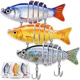 SHINETAO 3PCS Lifelike Multi Jointed Swimbait for Bass Fishing Sturdy Fishing Lures for Freshwater & Saltwater Slow Sinking Fishing Lure with Tackle Box Must-Have Fishing Gear for Fishing Lovers