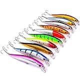 OriGlam 10pcs Fishing Lures - Life-Like Swimbait, Minnow Hard Lure Bass Trout Baits Kit, Topwater Hard Baits Crankbait Swimbait for Saltwater Freshwater