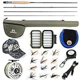 M MAXIMUMCATCH Maxcatch Extreme Fly Fishing Combo Kit 3/5/6/8 Weight, Starter Fly Rod and Reel Outfit, with a Protective Travel Case (5wt 9‘0“ 4pc Rod,5/6 Reel)