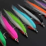 Tigofly 20 pcs 1/0 UV Colors High Carbon Hook Polar Fry Salmon Trout Sea Bass Steelhead Minnow Fly Fishing Flies Lure Set