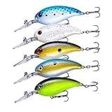 HENGJIA Crankbait Bass Fishing Lures with Nice Packing, Shallow Deep Diving Crankbaits Swimbaits Wobble, for Trout Bass Pike Walleye Crappie Freshwater Saltwater