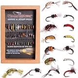 RoxStar Fly Fishing Shop | Proudly Hand Tied in The USA | Midge & Scud Trout Fly Assortment | Top 36 Producing Midge & Scud Trout Flies | Gift Box Included | (36 Pack)