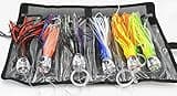 Fishing Lure Set of 6 Trolling Saltwater Skirted Lures: Rigged Lures and Black Bag Included. Catch Any Predatory Pelagic Fish in The Ocean Including Dolphin, Tuna, and Wahoo! (9 inch)