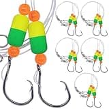 Pompano-Rigs-for-Surf-Fishing-Saltwater-Gear with Double Circle & Wide Gap Hook-6-Pack Surf Fishing Tackle