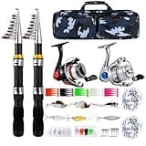 Telescopic Fishing Rod Reel Combo 2PCS 6.89FT Collapsible Fishing Pole Spinning Reel Lures Accessories with Fishing Bag Portable Fishing Rod Kit for Saltwater Freshwater Travel Fishermen Gift