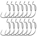 Weighted Swimbait Hooks, Worm Fishing Offset Hook Wide Gap Bass Fishing Hooks for Soft Plastic Worm Lures Jig Hook for Freshwater Saltwater Fishing (2.5g - 15pcs)