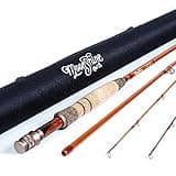 Moonshine Rod Company Fly Fishing Rod with Carrying Case and Extra Rod Tip Section Slow Action, The Revival II, 3wt, 7'