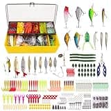 400PCS Fishing Lures Tackle Kit with Tackle Box,Fishing Gear Equipment Set Including Crankbait, Soft Worm, Spinner, Spoon, Topwater,Hooks for Bass,Trout,Salmon in Freshwater and Saltwater