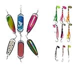 KOKOPROS Kokanee Salmon Fishing Kit - Dodgers, Flashers, Hoochies, Shrimp Lures - Multicolor, Plastic & Metal Construction