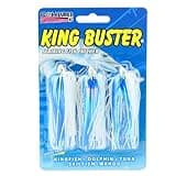 C&H Lures, King Buster Lure, White/Blue Mylar Skirt, 1/8 oz Head, 2.5 in, 3 pc
