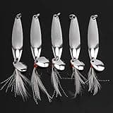 OriGlam 5pcs Spoons Lures Hard Fishing Lures, Fishing Lures Spoon Bait, Metal Lure Kit Hard Bait, Fishing Spinning Lures, Hard Metal Spinner Baits, Treble Hooks for Salmon Bass